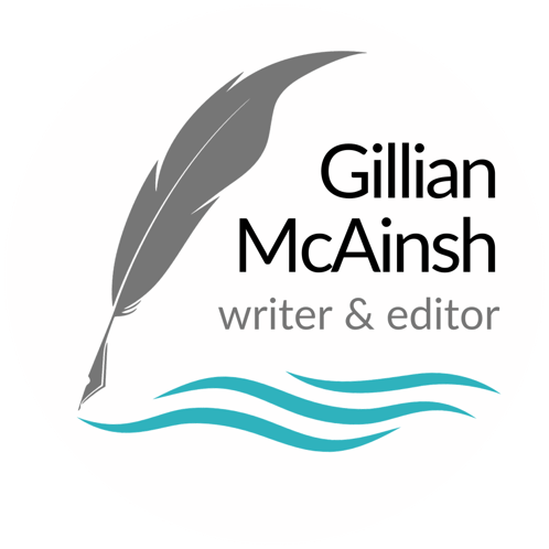 logo for Gillian McAinsh writer and editor